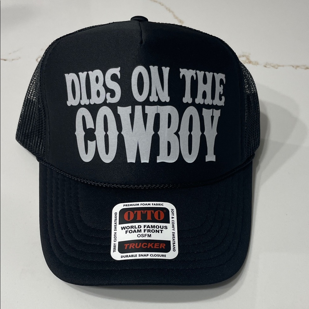 DIBS ON THE COWBOY Black Trucker Hat - Picture 1 of 2